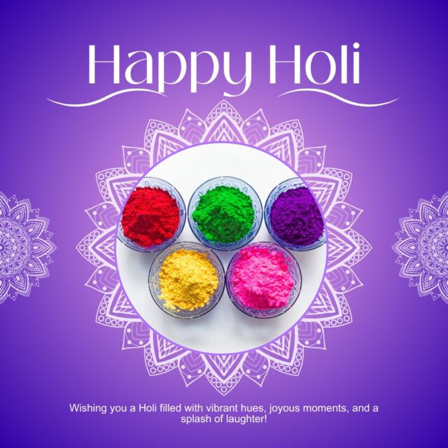 Wishing a very happy Holi to all who celebrate. May the festival of colors bring you joy and happiness, and may all your dreams come true.

Have a wonderful time celebrating with your loved ones!