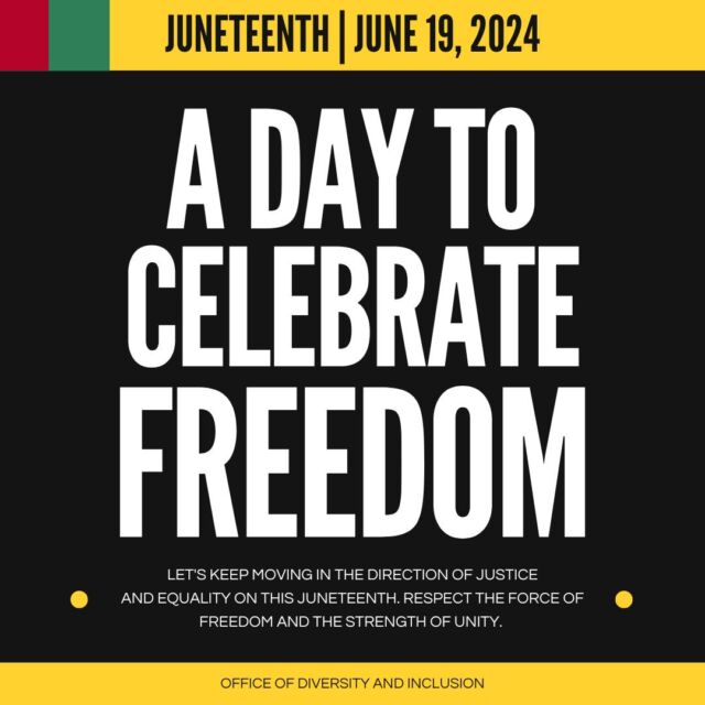 Juneteenth is both a day to celebrate freedom and to solemnly reflect on the experiences of enslaved individuals throughout our nation’s history.

As a result, African American families commemorate the day by spending time with family and friends, engaging in community activities, and honoring its significance.

We would like to extend our warmest wishes to those who observe Juneteenth. May you enjoy the holiday with your loved ones.